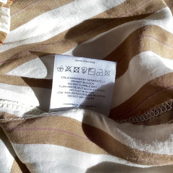 Faithfull The Brown Thompson Striped Tan Romper Playsuit 4 S - Picture 9 of 9